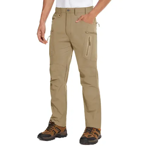 Men's Tactical 8-Pocket Stretch Nylon Ripstop Straight Utility Jogger Pants - Elastic Waist, Breathable Waterproof, Lightweight, No Belt, Tactical Gear & Accessories, Work Pants Construction, Outdoor Hiking Trousers, Sohochic, Outdoor Jogger Pants