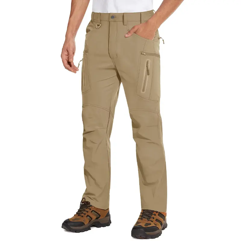 Men's Tactical 8-Pocket Stretch Nylon Ripstop Straight Utility Jogger Pants - Elastic Waist, Breathable Waterproof, Lightweight, No Belt, Tactical Gear & Accessories, Work Pants Construction, Outdoor Hiking Trousers, Sohochic, Outdoor Jogger Pants