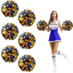 Blue Cheerleading Pom Poms, Sports Event Dance Performance Props, School Spirit Accessories, Perfect for Team Events