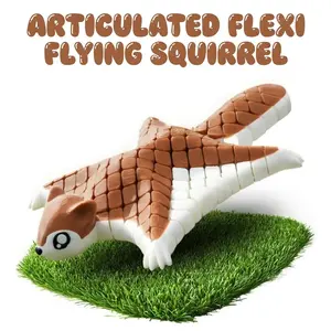 Flexi Flying Squirrel – 3D Printed Glider-Inspired Articulated Figure with Flexible Joints, Soothing Movement and Durable Build - Great for Animal Collectors, Office Displays, and Unique Shelf Decor