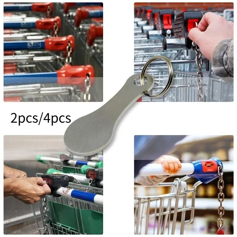 Keychain Metal Aluminum Alloy Shopping Cart Coin Keyring Accessories Coin Clip Keyring Unlock cart