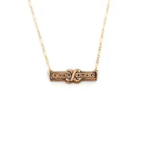 Small Taille d'Epargne Bar Pin Necklace