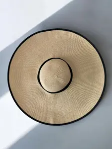 SHEfitsME Satin-Lined Flex Sun Hat with wide brim (7 in, 5 in), Removable Chin Strap and Waterproof Travel Bag - UPF50+ Big head friendly Sombrero Panama Rope Brim Hat