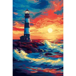 Lighthouse Diamond painting, Crystal Diamond Painting Kit, Frameless