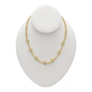 N104 Cross Necklace- Gold Plated 14k