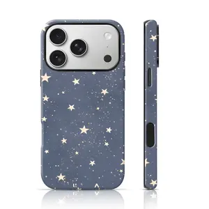 Dusty Blue Starry Sky Burga Design Phone Protector 360 Protection for iPhone 17 Pro Max/16 Pro Max /15Pro Max 15/14/13/12 & Samsung S26 /S25Ultra Trendy Personalized Phone Case