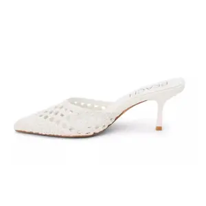 Matisse Tia White Woven Mule Heel