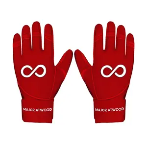 MAJOR ATWOOD ORIGINAL SERIES RED LONG CUFF PRO PREMIUM 100% 0.9MM AAA AFRICAN GOAT LEATHER BATTING GLOVES FOR ALL SEASONS