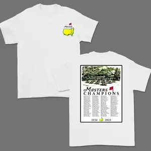 Masters Golf Tournament 2025 Vintage Graphic 90 Year Shirt, Black Cotton Apparel for Men and Women, Trendy Menswear, Gift for Golf Fans champion