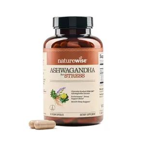 NatureWise Ashwagandha for Stress - Ashwagandha Supplement with KSM 66 for Stress - Gluten Free, Non-GMO, Third-Party Tested Ashwagandha Capsules