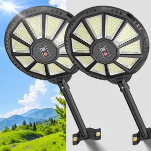 Solar Lights Outdoor, 590LED 6500K Flood Light Dusk to Dawn, Solar Outdoor Lights with Motion Sensor, IP66 Waterproof Solar Street Lights Outdoor for Yard, Pools