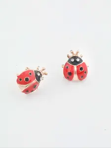 Cute Ladybug Design Stud Earrings, Fashionable Jewelry for Women & Girls, Trendy All-match & Exquisite Jewelry for Birthday Gift