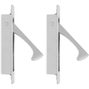 2 Counts Pocket Door Pull Handle 304 Stainless Steel Pocket Door Edge Pull Hidden Door Edge Handle Hardware Flush Mounting Furniture Door Handle for Pocket Sliding Door