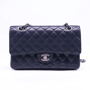 Pre-owned CHANEL Leather Shoulder Bags Vintage Classic Double Flap Bag Quilted Caviar Medium B21144