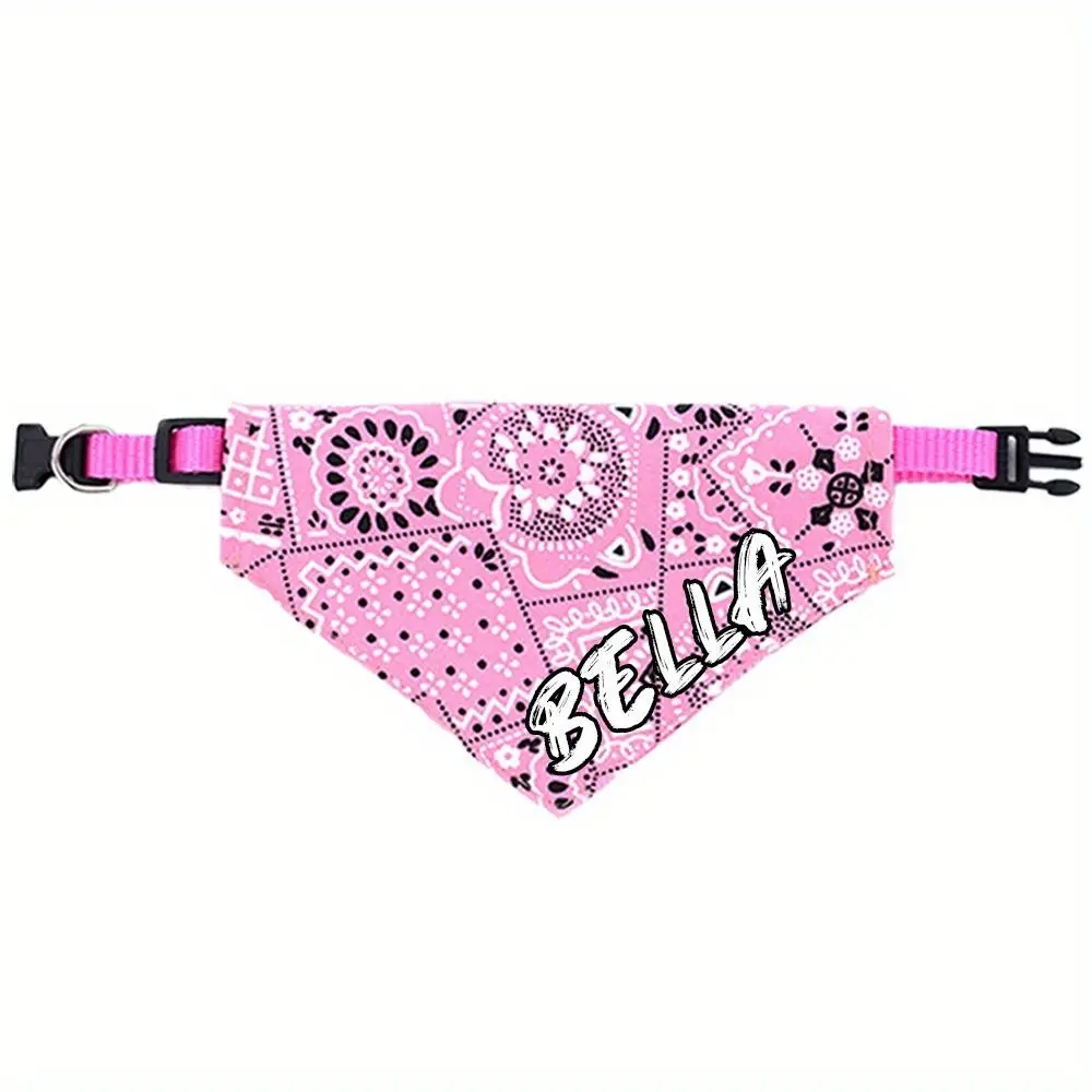 Custom Stylish Print Pet Bandana - Personalized Adjustable Collar Saliva Towel for Small & Medium Dogs, Stocking Stuffers