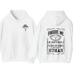 Cody Johnson Human Hoodie - Country Music CoJo Graphic Pullover, Unisex Cow Print Western Style Top, Gift For Country Fans & Music Lovers, Menswear Tops, Men's Hoodies