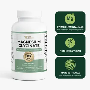 True Element Magnesium Glycinate Capsules 275 mg Elemental Magnesium for Muscle Relaxation & Nervous System Support 90 Capsules - Healthcare, Fitness Dietary Supplement