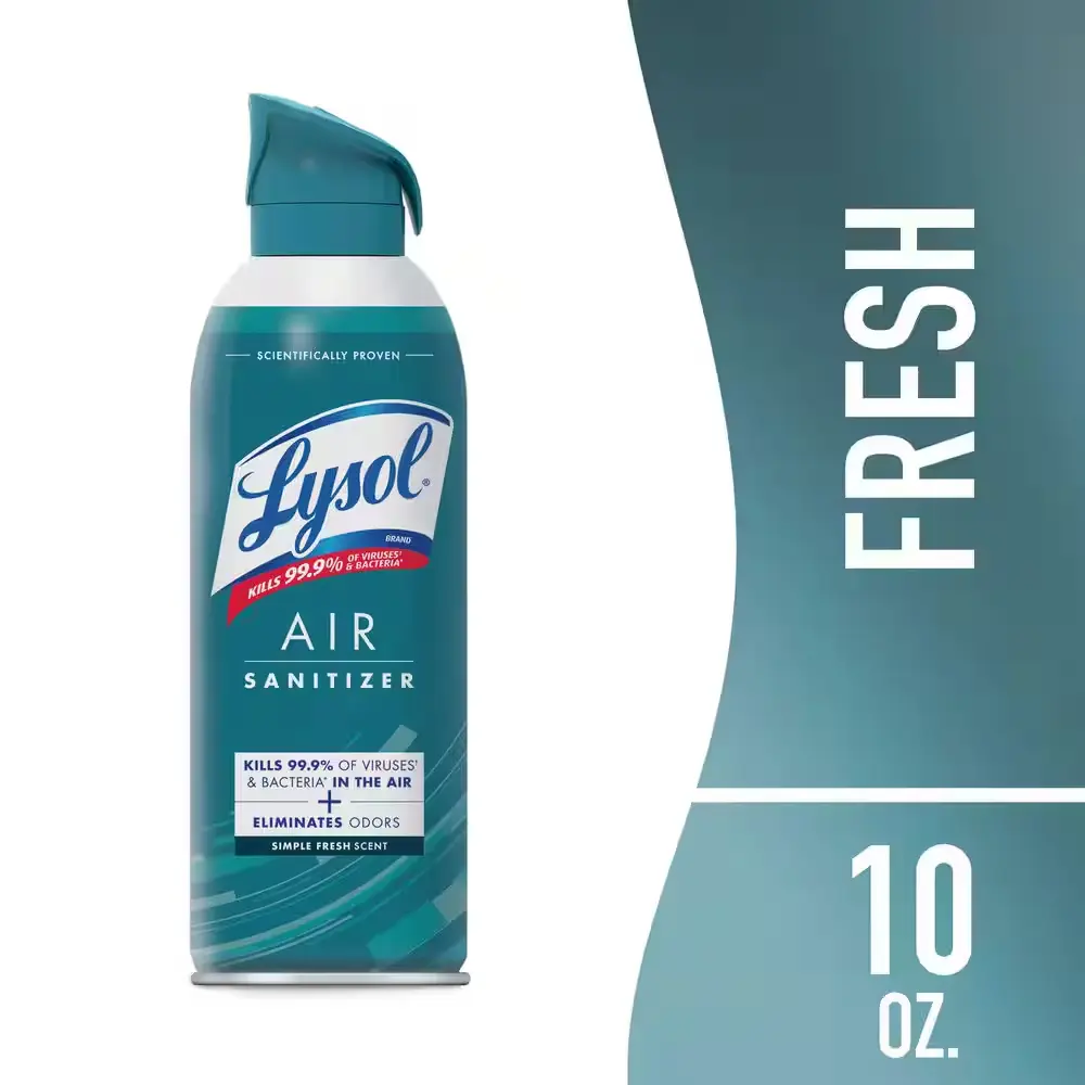 Air Sanitizer Spray, for Air Sanitization and Odor Elimination, Simple Fresh, 10 Fl. Oz Lysol