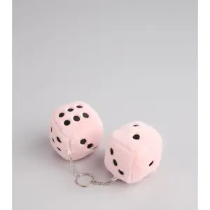 Roll With It Fuzzy Dice Keychain