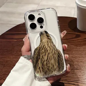 Phone Case: Majestic Falcon Predator Fierce Hunter Wildlife FlightPrinted Phone Case, Transparent Acrylic Magnetic Shockproof Hard Case with Magnetic Ring, Wireless Charging, Fit for iPhone 17 E Air Pro ProMax iPhone16 15 14 Plus 13 12 11 X XS XR