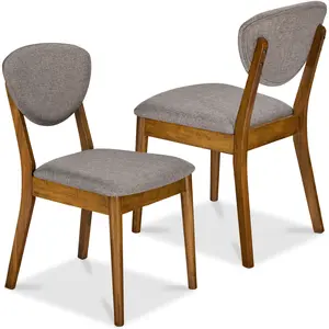 Best Choice Products 2-Piece Mid-Century Modern Wood & Upholstered Dining Chair Set Best Choice Products 2-Piece Mid-Century Modern Wood & Upholstered Dining Chair Set
