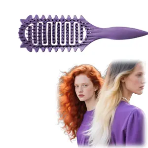 Hair brush detangler,Detangler brush and detangling brush for curly hair,Purple bristle style men woman kid curl separation complete hair curl hair  soft bristle Green wavy thermal brush dandruff remover comb wavy talk brush short hair eliminates knot