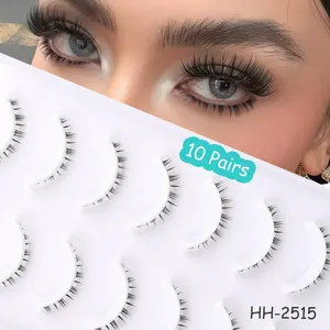 Natural Versatile Lower Lashes, 10 Pairs Bottom False Lashes, Transparent Band, Perfect for Various Makeup Looks, Enhance Your Beauty, Eyelashes