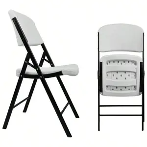 Gianna Set of 6 Folding Chairs – Heavy Duty Plastic Chairs with 500-Pound Capacity, Ideal for Kitchen, Wedding & Party