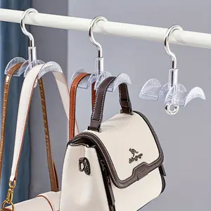 Elegant Handbag Hanger, 360° Rotating Stackable Space Saver, Curved Design, Multi-Purpose for Bags, Ties, Scarves, Perfect Daily Use, Pouch Holder
