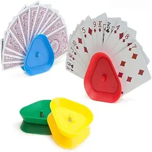 4pcs Durable Triangle Poker Card Holders, Hands-Free Card Stands, Card Game Accessories, Game Gifts, Game Cards