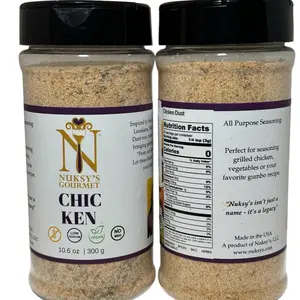 Nuksy's Gourmet Chicken Dust: Organic Seasoning with Onion, Garlic, Italian Herbs, and Pepper for Multipurpose Use - Bottle Packaging
