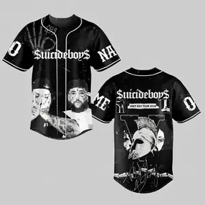 Suicideboy G59 Black Baseball Jersey, Greyday Tour 2026 Jersey Shirt, Suicideboy Merch Shirt, Tour 2026 Shirt For Fan, Streetwear Music Shirt baseball jersey