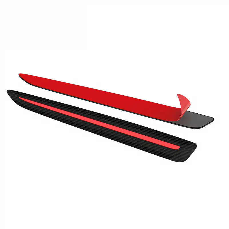 2PCS Carbon Fiber Bumper Guard Front Rear Corner Protector, Universal Car Scratch Protection for Parking Anti Collision Defense