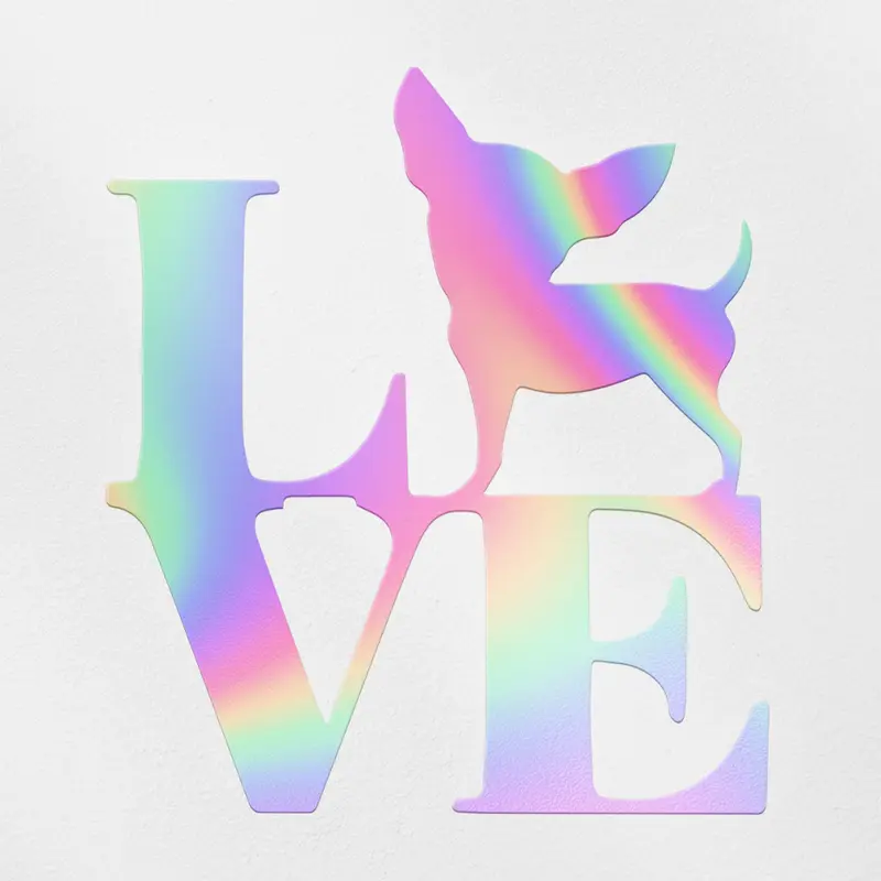 Transparent Decal Stickers Of Love Chihuahua Premium Waterproof Vinyl Decal Stickers For Laptop Phone Accessory Helmet Car Window Mug Tuber Cup Door Wall Decoration