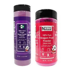 NPG Purple Sweet Potato Powder 16oz and Red Dragon Fruit Powder 7oz, Natural Baking and Fruit Beverage, natural ingredient