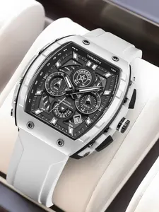 TIMEARTX Luxury Men's Watches High Quality Watches Barrel Dial Classic Design Fashion Quartz Watch Luminous Waterproof Wristwatch With Date Display