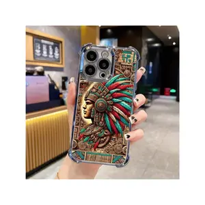 Mysterious Maya Style Totem Phone Case For Suitable For IPhone17/IPhone17 Air/IPhone17 Pro/IPhone17 Pro Max/16 Pro Max/15 Pro Max/14 Pro Max/13 Pro Max/12 Pro Max/11 Pro Max