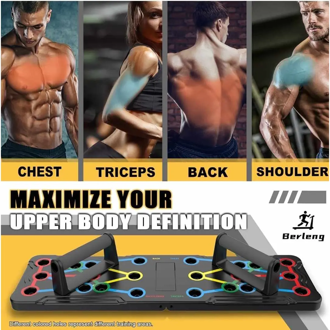 14 in 1 Push-Up Rack Board Push-Up Stand Training Workout Gym Equipment for ABS Abdominal Muscle Building Only Gains Hub