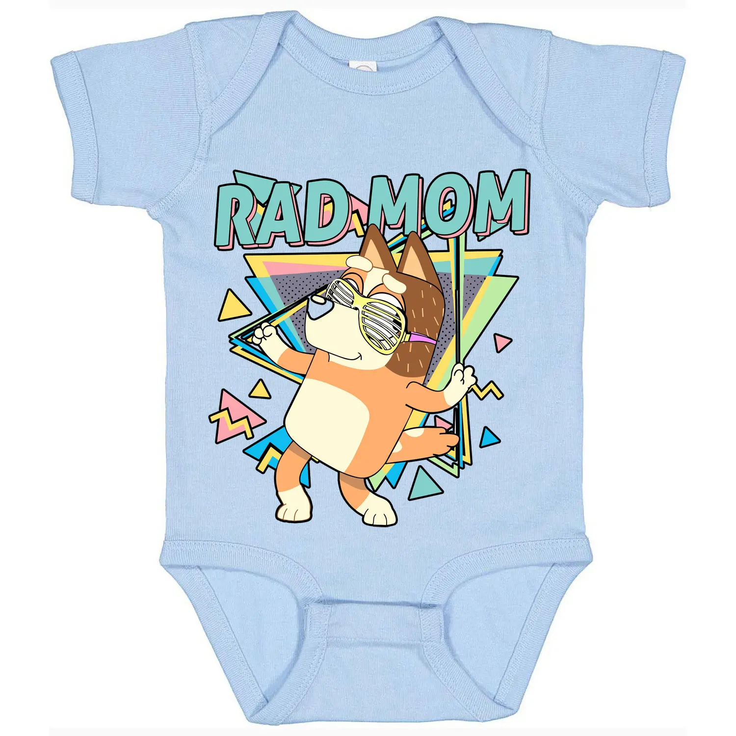 Bluey Rad Like Mom Baby & Toddler Baby Rib Bodysuit Soft, Comfortable Cotton, Snap Closure, CPSIA Compliant