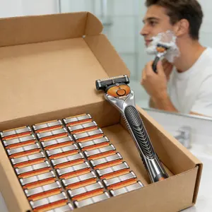 Men's 49-Piece Razor Kit, Stainless Steel Double Edge Safety Razor with 48 6-Layer Blade Refills for a Smooth Shave, Daily Care Gift for Fathers
