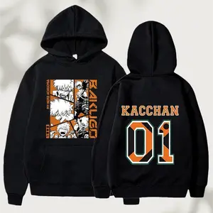 short-sleeved T-shirt New Anime Bakugou Katsuki Print Hoodies Women Men Spring Autumn Fashion Pullovers Ladies Hooded Long Sleeve Sweatshirt Vintage Unisex women's hoodie men's hoodie Unisex festival gift DIY - Customized Drawing