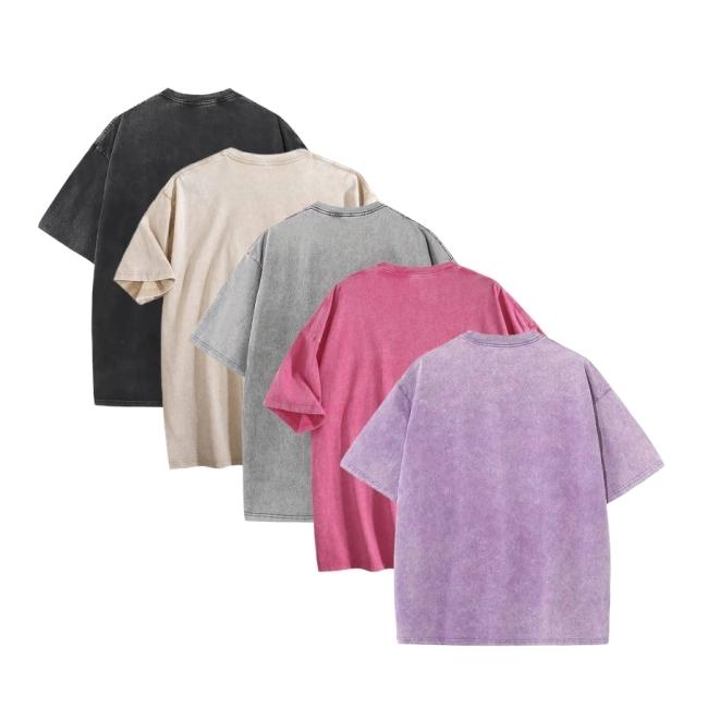 1-2 Pack Vintage Washed T-Shirts 100% Cotton Oversized Unisex Tees Retro Y2K Streetwear Casual Soft Breathable Summer Tops Viral TikTok Trendy Aesthetic Everyday Tee Premium Tagless Comfortable Value Bundle for Men Women Daily Wear