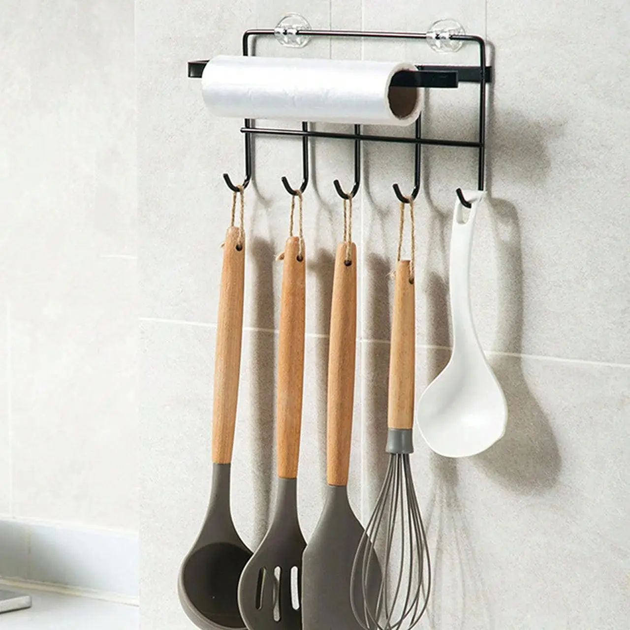 Kitchen Utensil Hook, 1 Count Wall Mounted Punch Free Kitchen Utensil Holder, Kitchen Storage Rack for Kitchen Utensils, Home Organizer