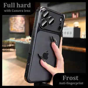 ECANCASE New Fashion Luxury Hard Thin Matte Fundas Para Celular 17 Pro Max Phone Case for iPhone 17Pro Air 16 Plus 15Promax 14 13 12 Shockproof Cover with Camera Lens Screen Protector Frost Anti-fingerprint