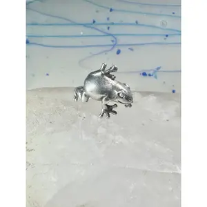 Vintage Frog ring reptile lizard band size 8.25 sterling silver women