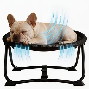 Portable Fabric Pet Bed for Small Dogs & Cats, Indoor/outdoor Use, Summer Breathable Design, Foldable Travel Cat Dog Bed