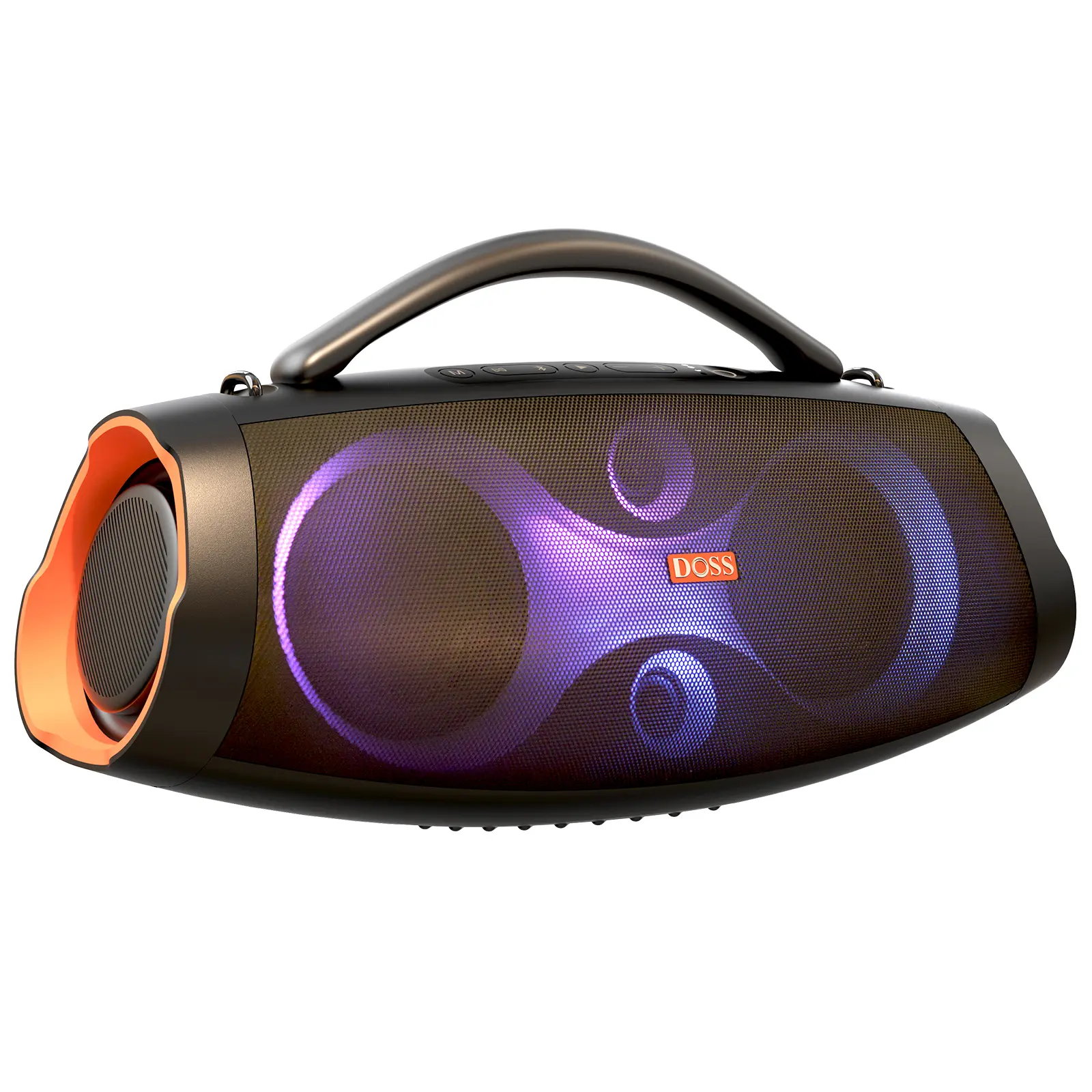 DOSS Extreme Boom Pro D200 Portable Bluetooth Bass Speaker - 240W Peak Audio, 24H Playtime, BT5.4 Stereo Pairing, Beat-Synced Lights, Built-In Powerbank, IPX6 Weatherproof Loudspeaker System, Rechargeable Mobile-Compatible for Camping, Father's Day Gift