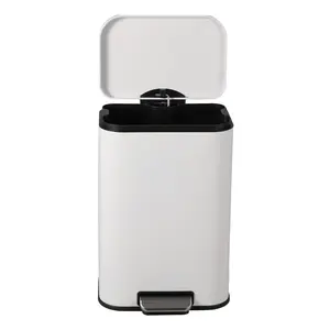 Garvee 13.2 Gallon/50L Stainless Steel Slim Rectangular Step Bin with Soft-Close Lid and Removable Inner Bucket for Kitchen, Living Room, and Home Office Use