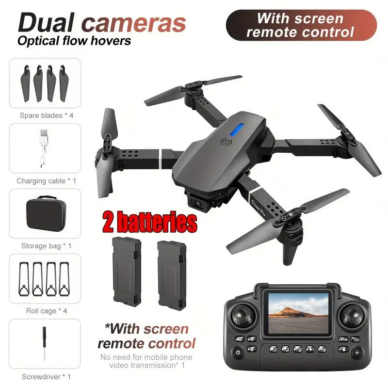 New E99 single-lens drone, dual batteries, economical drone, one-button control, beginner drone, birthday/holiday gift