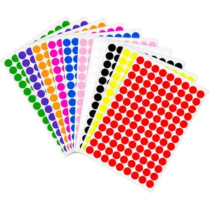 2340 PCS 1/2" Colored Dot Round Circle Stickers Coding Labels Multicolored